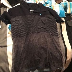 Black Striped Hurley Button up